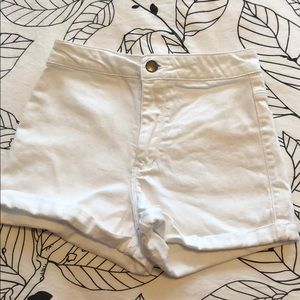 White High Waisted Shorts